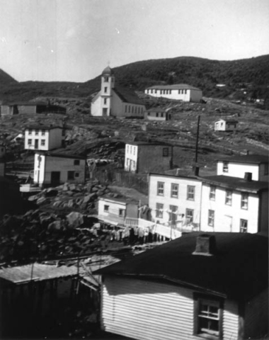 006: View of Red Island houses, church and school. (1966) [courtesy of Teresa (Healey) McCarthy]